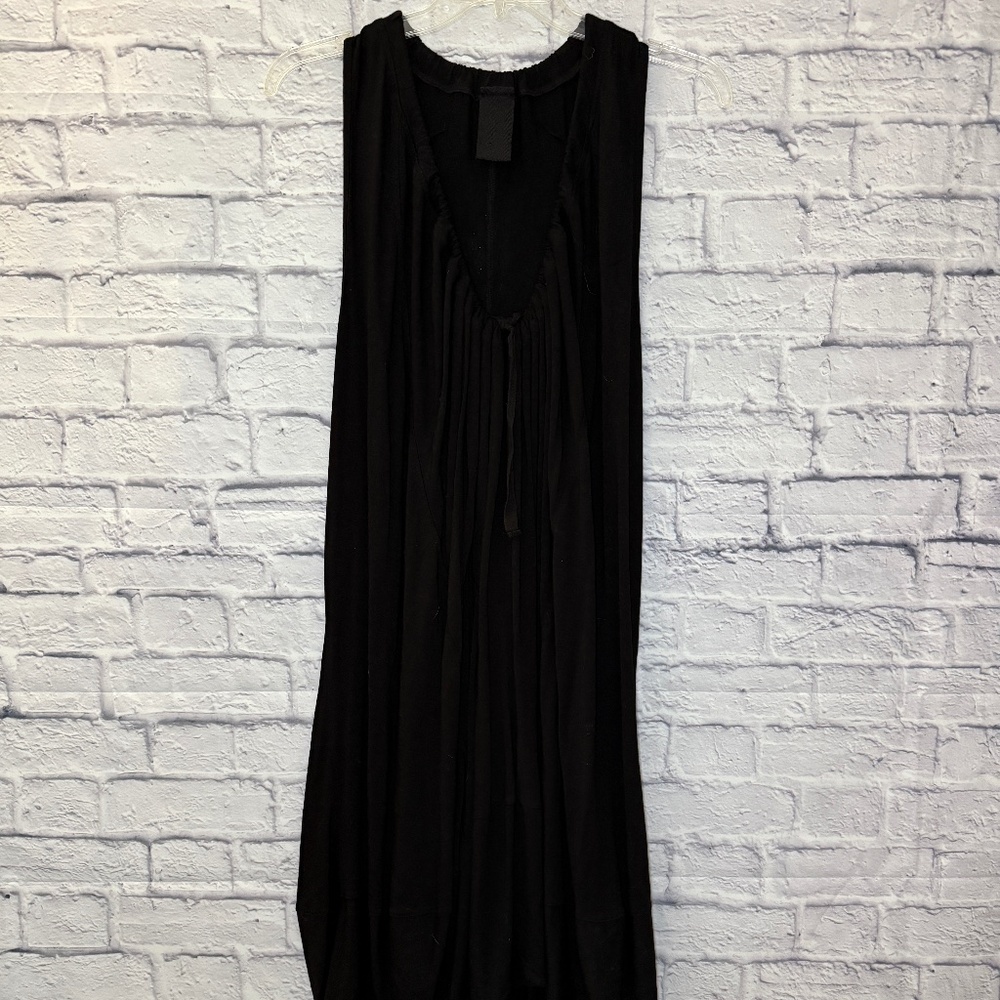 Black Midi Dress with V-Neck